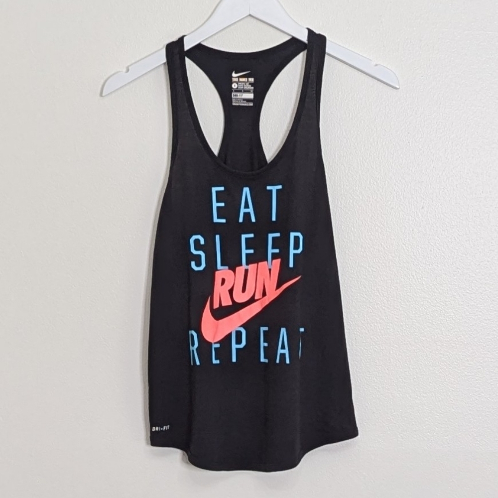 Nike Tank Women Small Black Athletic Cut Running Racerback Workout Run